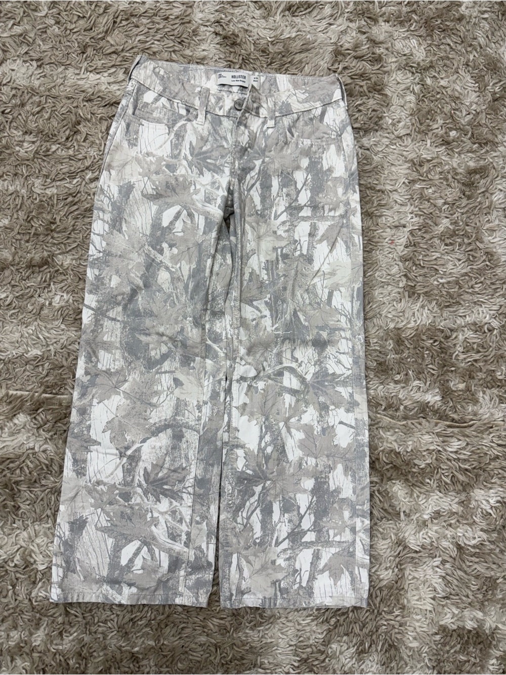 Hollister Women's Neutral Abstract Wide-Leg Pants